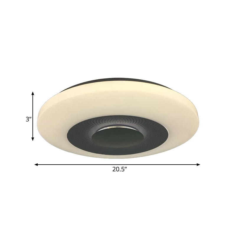 Luminaire encastré à LED moderne pour chambre à coucher avec abat-jour en acrylique dirigeable dans une lumière chaude/naturelle - Plafonnier blanc