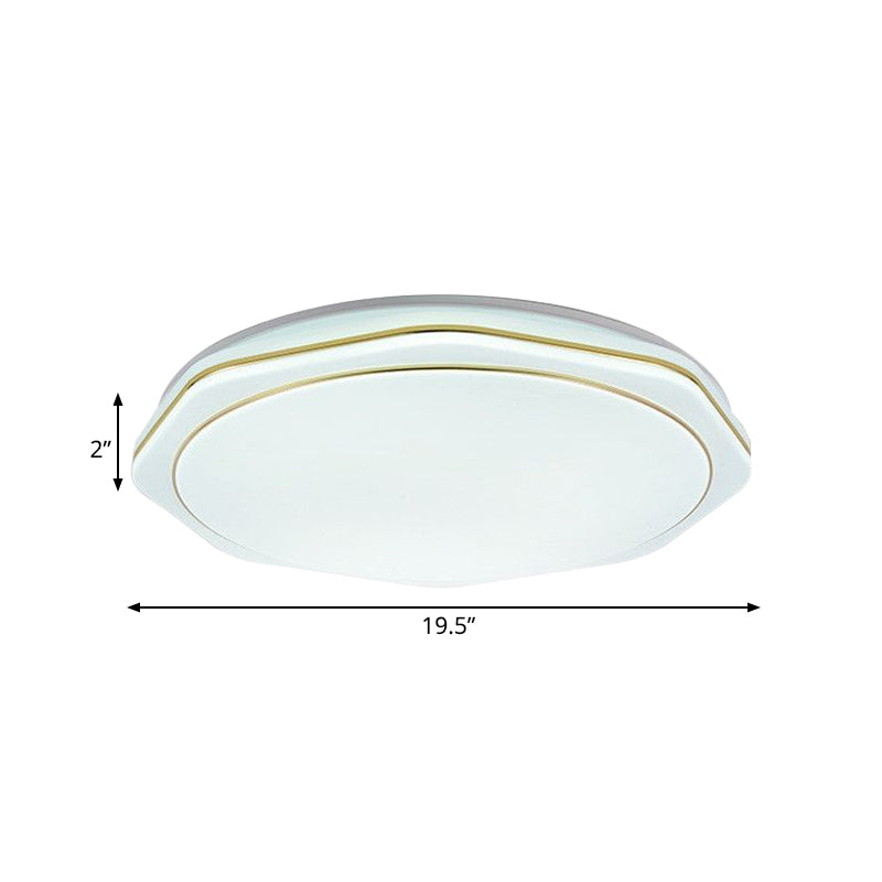 Modern White LED Acrylic Ceiling Lamp - 16"/19.5" Geometry Flushmount for Bedroom Lighting