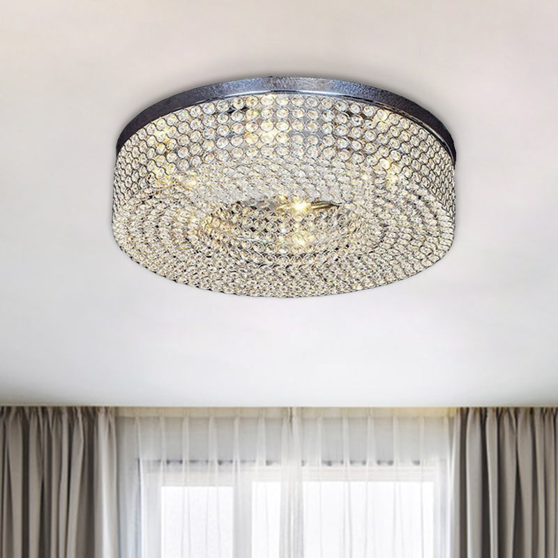 Modern Crystal Flush Mount Ceiling Light Fixture with 6-Bulb Recessed Lighting