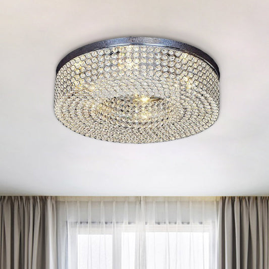 Modern Crystal Flush Mount Ceiling Light Fixture with 6-Bulb Recessed Lighting