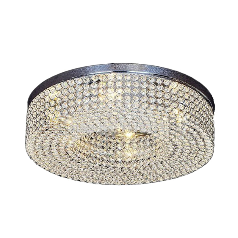 Modern Crystal Flush Mount Ceiling Light Fixture with 6-Bulb Recessed Lighting