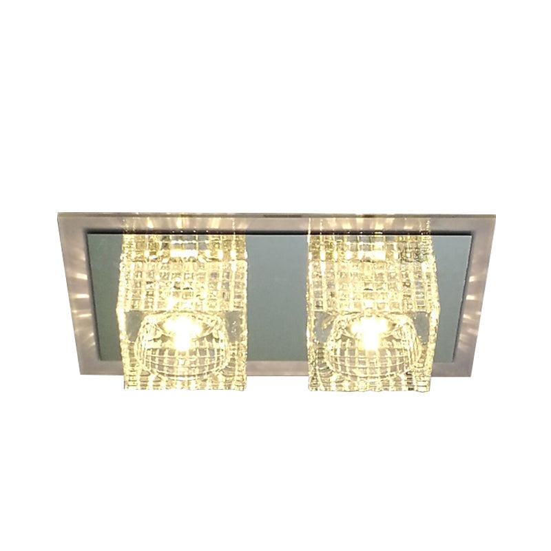 Modern Crystal Flush Mount LED Ceiling Light Fixture - Clear