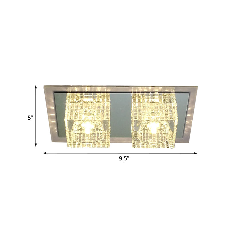 Modern Crystal Flush Mount LED Ceiling Light Fixture - Clear