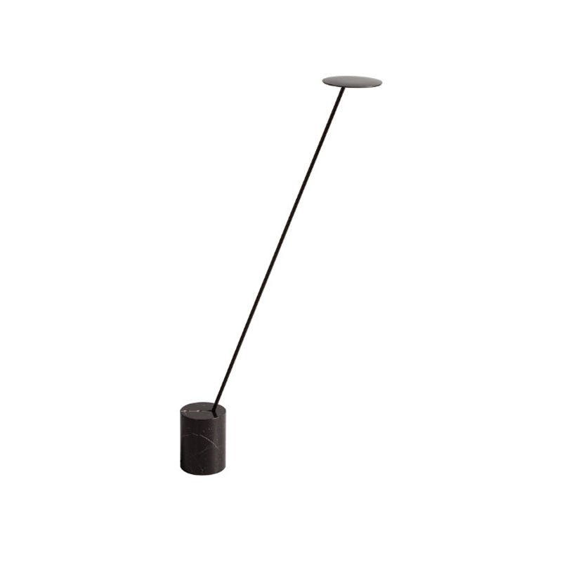 Contemporary Metallic Led Circle Floor Reading Lamp - White/Black Stand Up Light