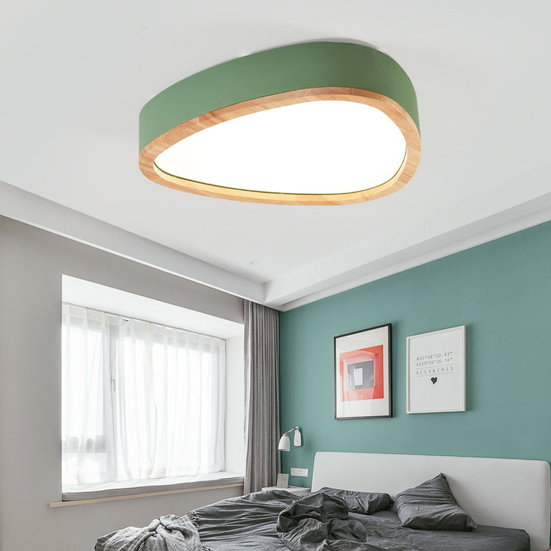 Wooden Teardrop LED Ceiling Light for Boys' Bedroom