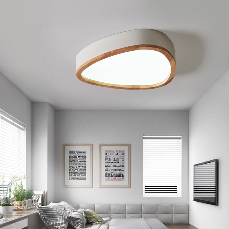 Wooden Teardrop LED Ceiling Light for Boys' Bedroom