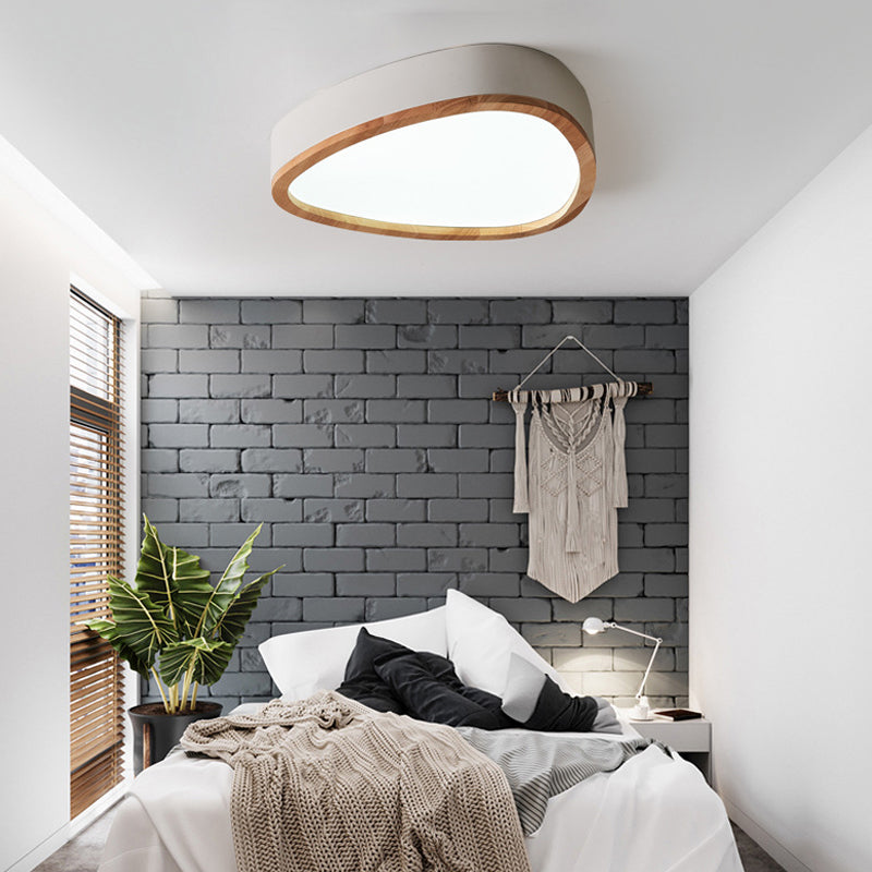 Wooden Teardrop LED Ceiling Light for Boys' Bedroom