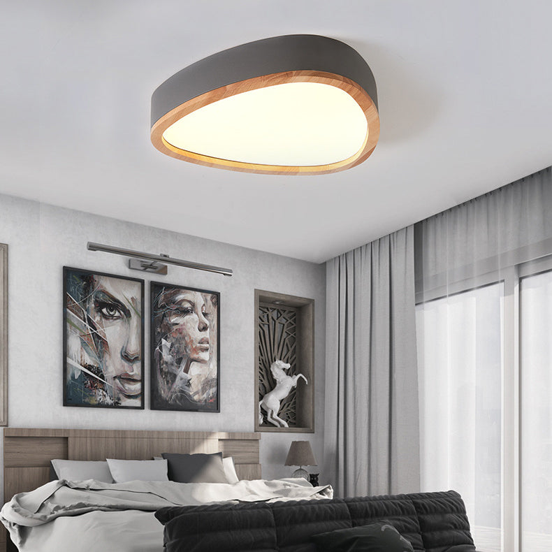 Wooden Teardrop LED Ceiling Light for Boys' Bedroom