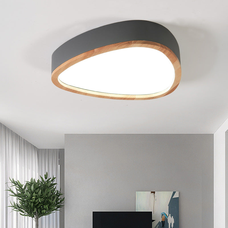 Wooden Teardrop LED Ceiling Light for Boys' Bedroom