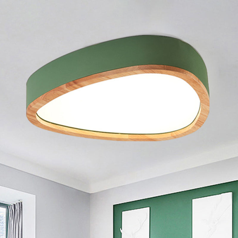 Wooden Teardrop LED Ceiling Light for Boys' Bedroom