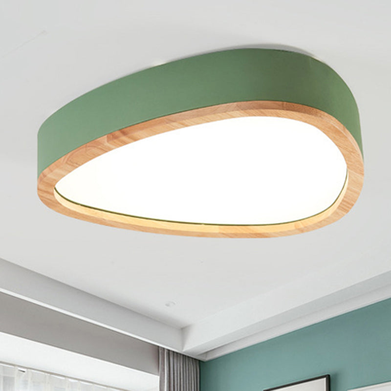 Wooden Teardrop LED Ceiling Light for Boys' Bedroom