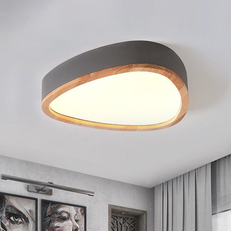 Wooden Teardrop LED Ceiling Light for Boys' Bedroom
