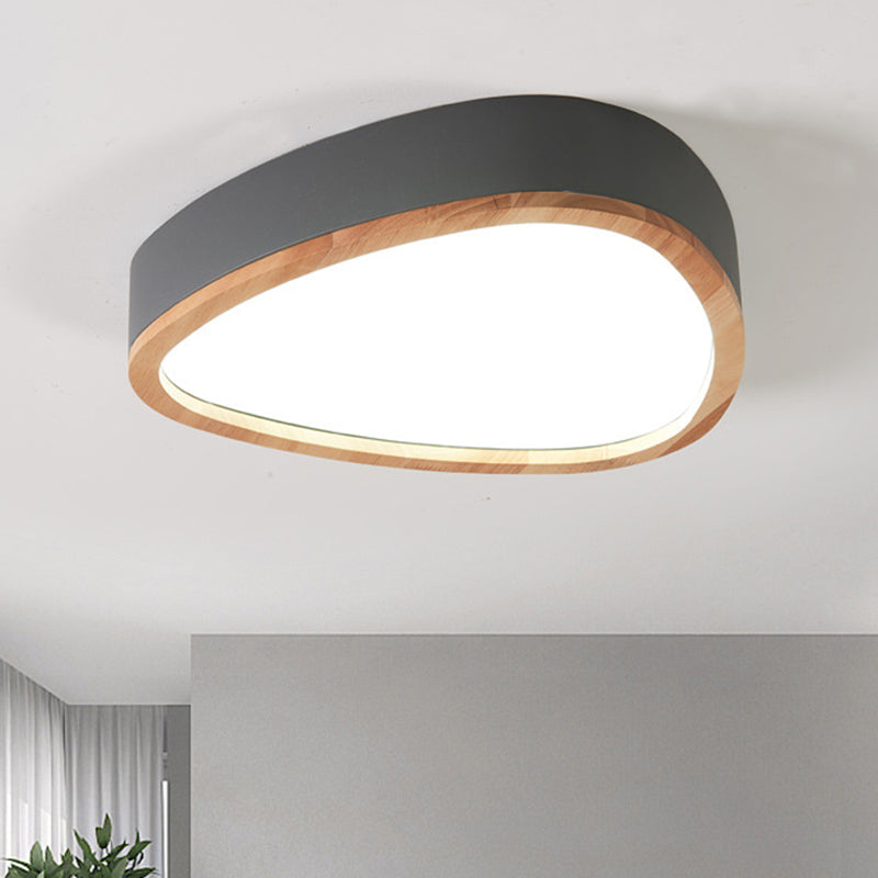 Wooden Teardrop LED Ceiling Light for Boys' Bedroom