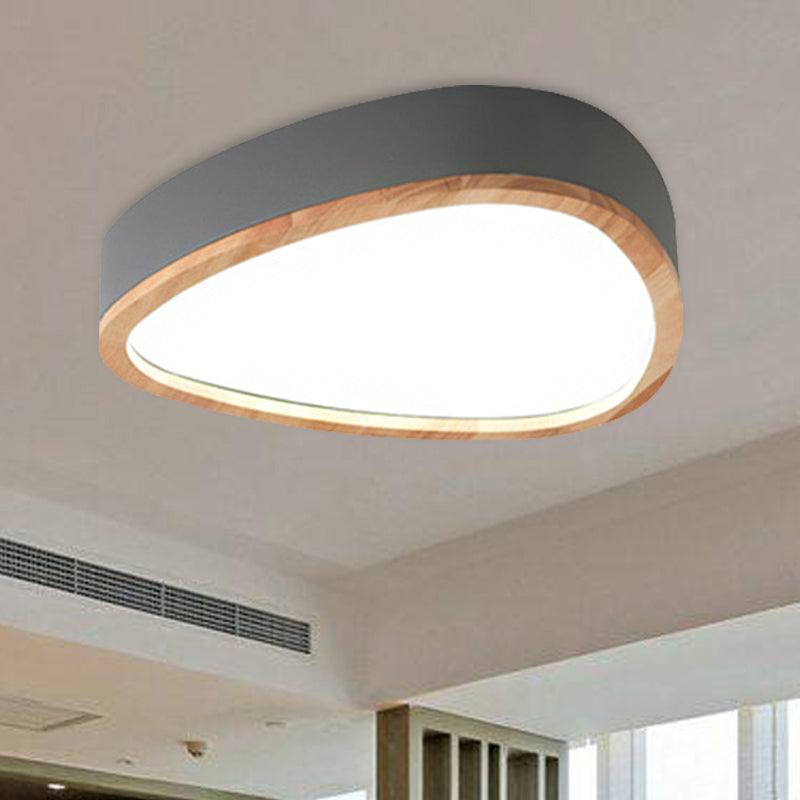 Wooden Teardrop LED Ceiling Light for Boys' Bedroom