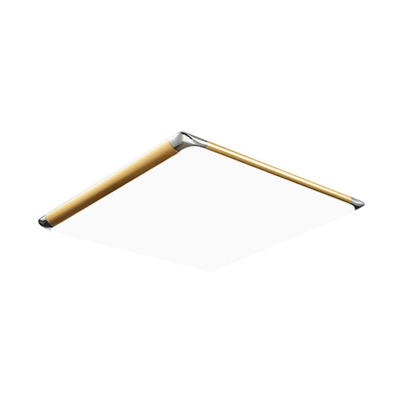 Modern Ultra-Thin Square Flush Mount with Gold Integrated LED, Acrylic Shade - Warm/White, 18"/21"/35.5" Wide - Bedroom Flush Mount Light