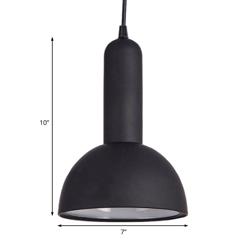Suspension industrielle en forme de dôme en noir métallisé - Parfait pour le salon