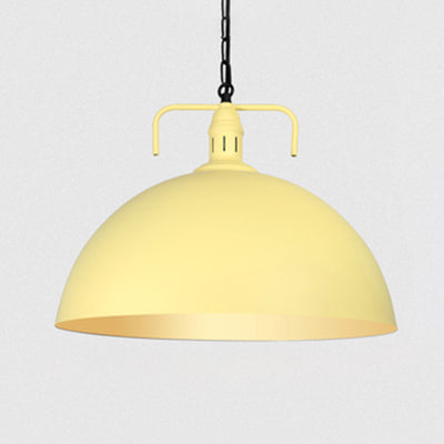 Stylish 1-Light Metal Pendant Light In Dark Blue - Domed Ceiling Fixture For Living Room (8 Or 10