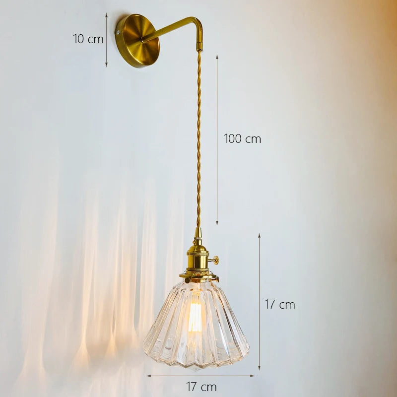 Home Deco Nordic Adjustable Glass Bedside Wall Lamp