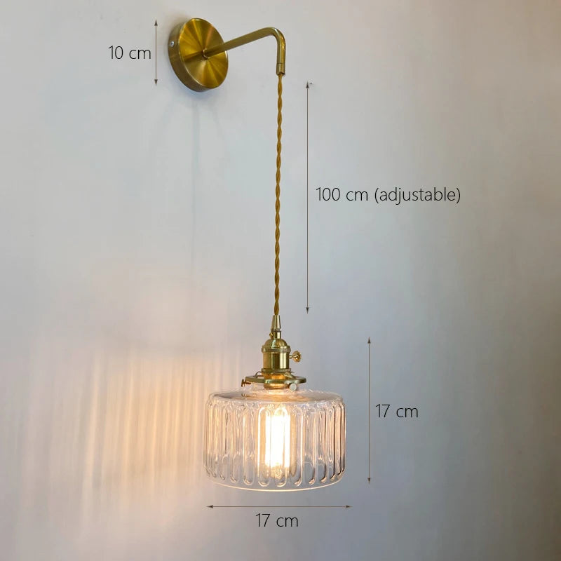 Home Deco Nordic Adjustable Glass Bedside Wall Lamp