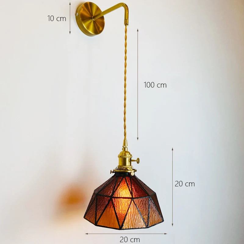 Home Deco Nordic Adjustable Glass Bedside Wall Lamp