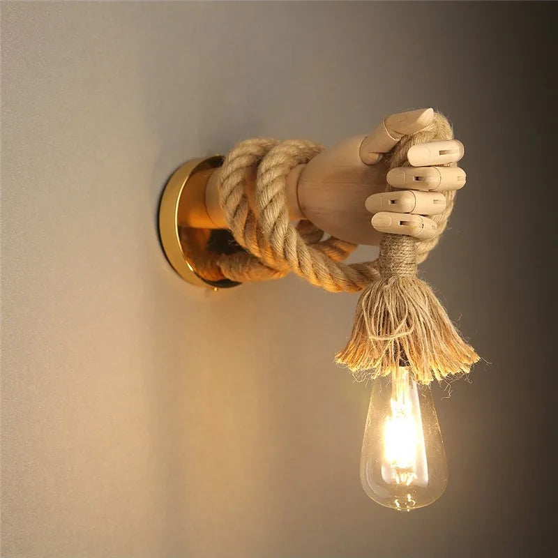 Home Deco Nordic Hemp Rope Wall Lamp