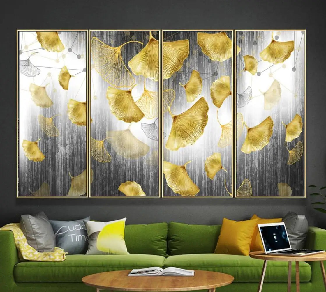 Gloria's Nordic Ginkgo Leaf Geometric Wallpaper Mural