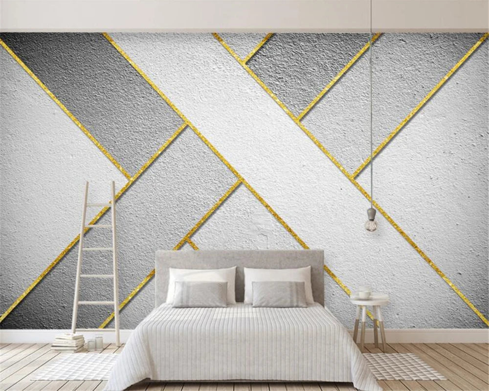 Ella's Nordic High Quality Gold Lines Wallpaper Mural