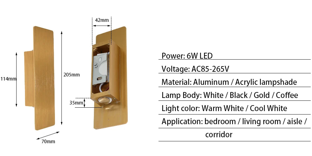 Home Deco Modern LED Aluminum Wall Lamp