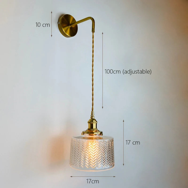 Home Deco Nordic Adjustable Glass Bedside Wall Lamp