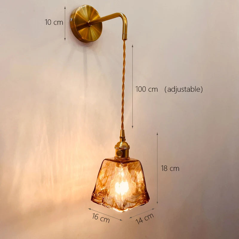Home Deco Nordic Adjustable Glass Bedside Wall Lamp