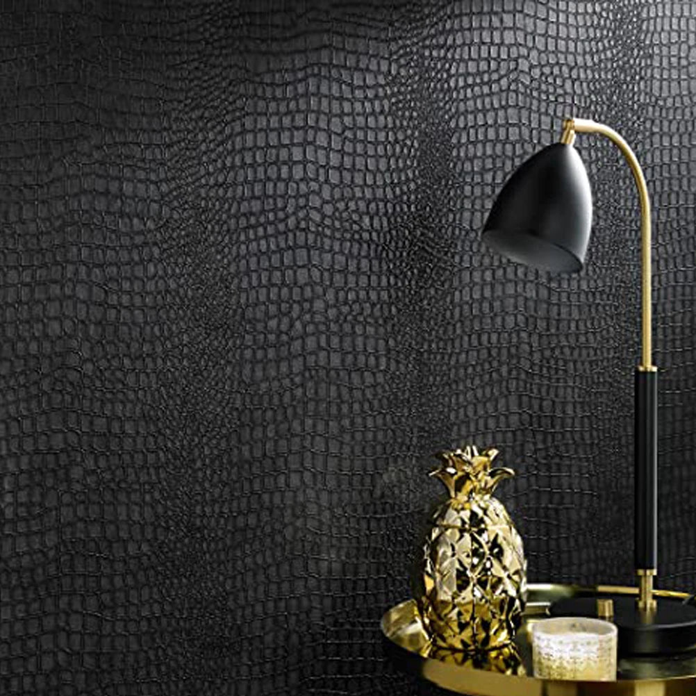 Natalie's Luxury Crocodile Black Wallpaper