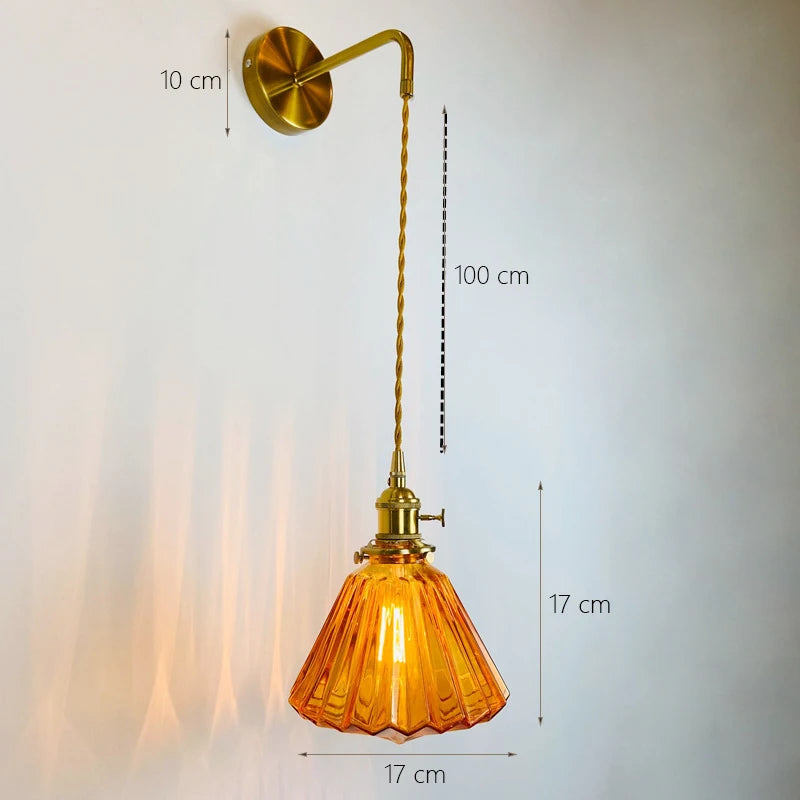 Home Deco Nordic Adjustable Glass Bedside Wall Lamp