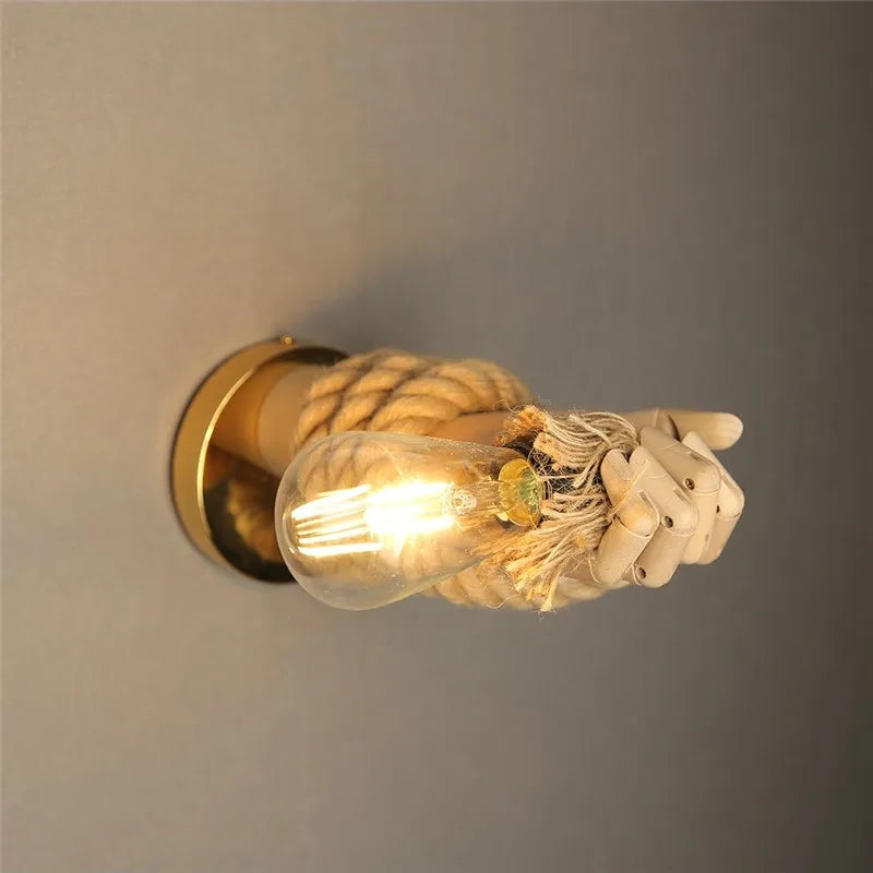 Home Deco Nordic Hemp Rope Wall Lamp