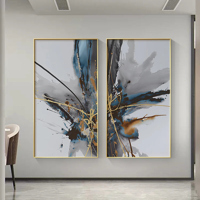 Giuliana Style Ink Abstract Canvas Painting