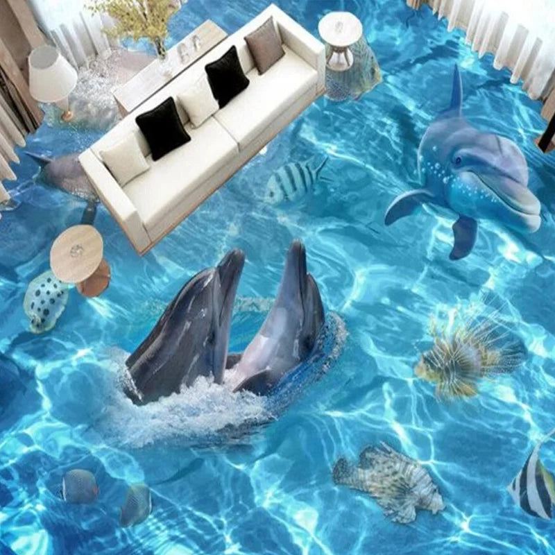 Clover Custom 3D Ocean World Floor Mural Wallpaper