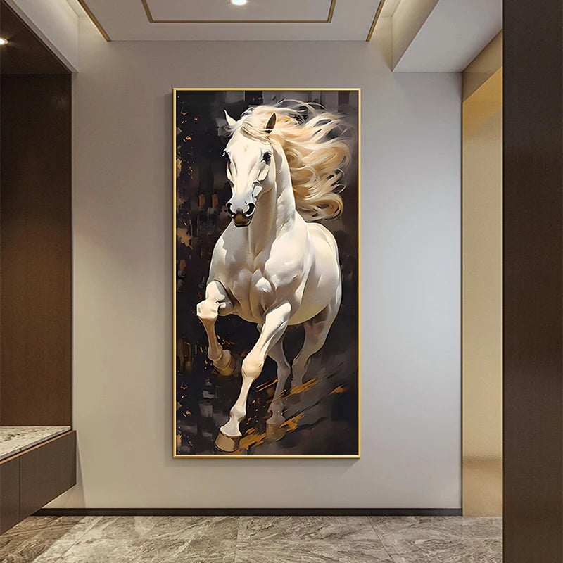 Veronica Abstract Oil Painting Horse Canvas Print