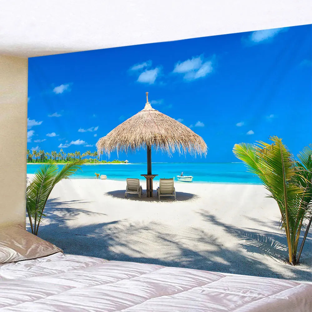 Ella's Refreshing Natural Beach Landscape Tapestry