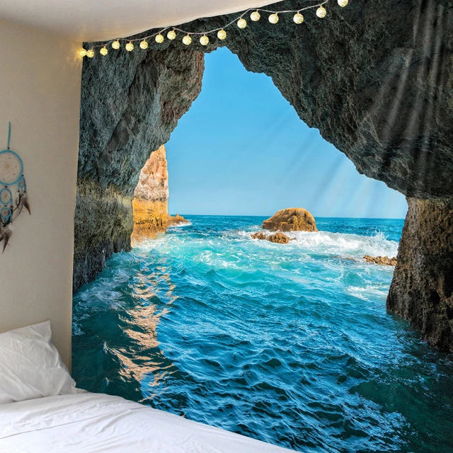 Ella's Beautiful Sea Beach Landscape Tapestry
