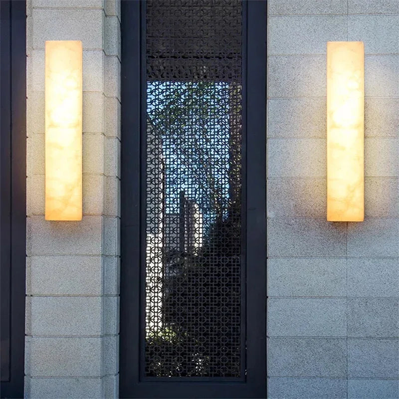Home Deco Brass Marble Outdoor Wall Lamp