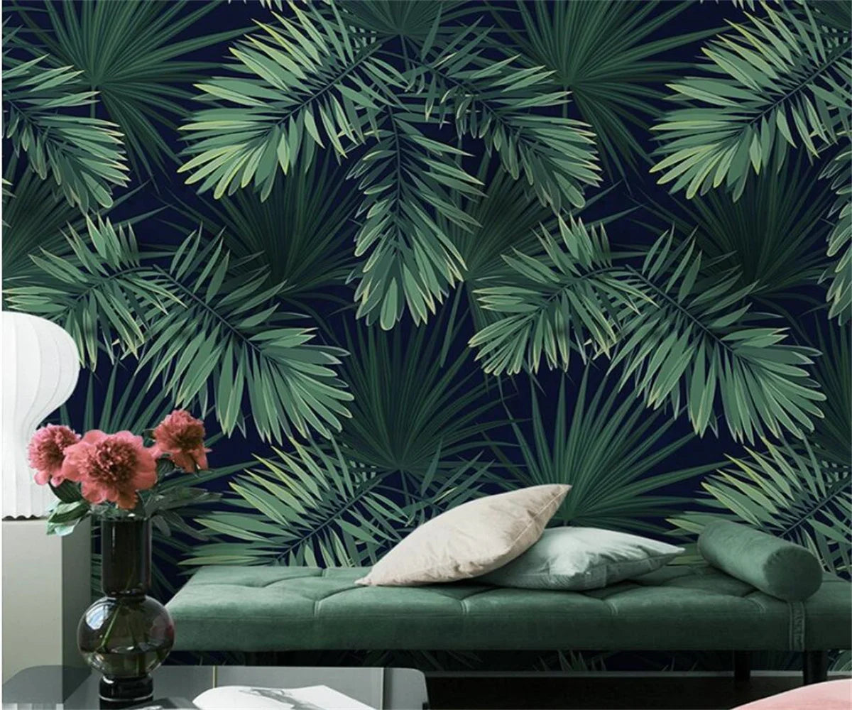 Emily's Self-Adhesive Southeast Green Leaf Forest Wallpaper