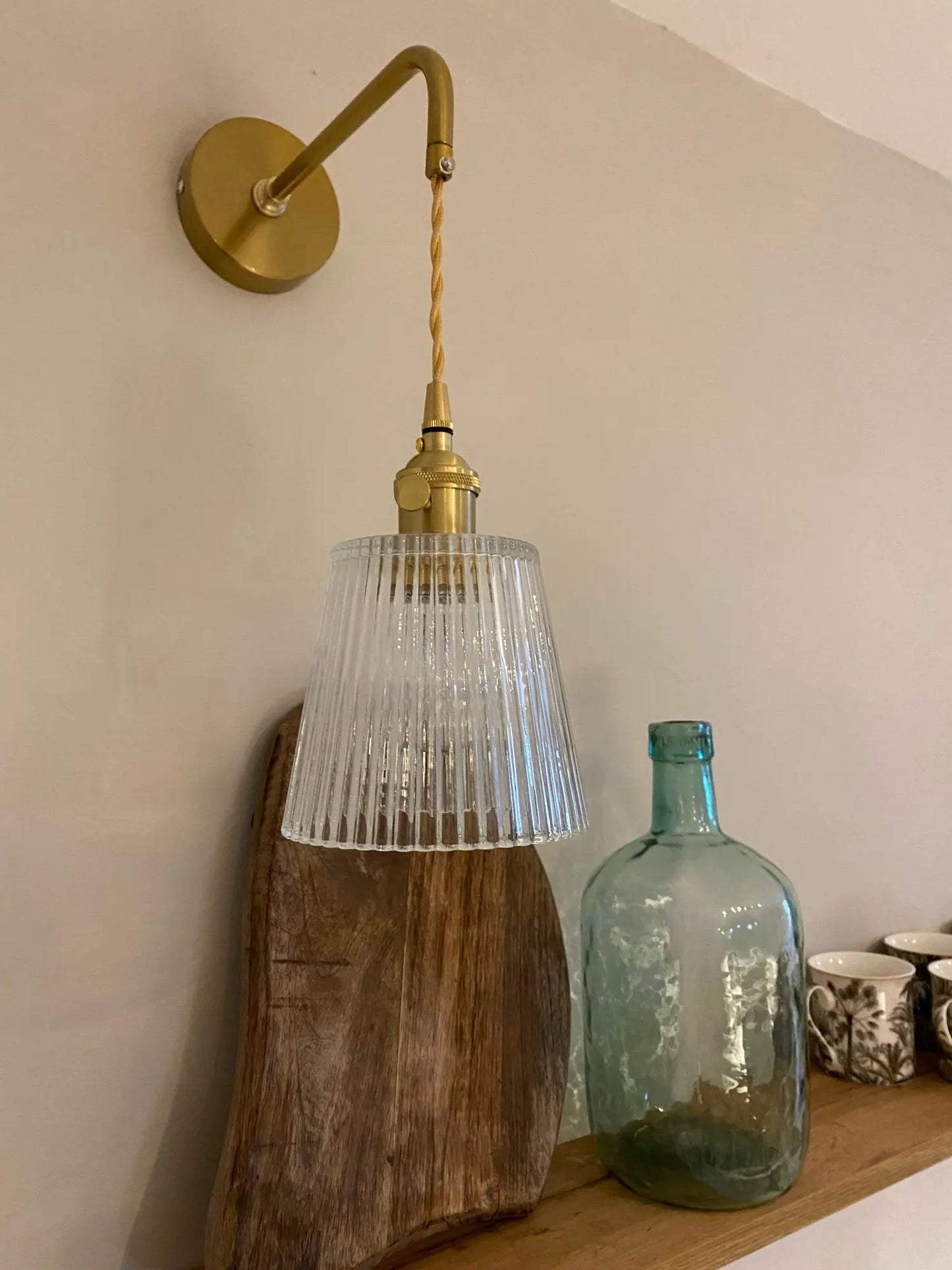 Home Deco Nordic Adjustable Glass Bedside Wall Lamp