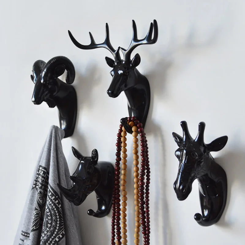 Crochet mural vintage en forme de tête de cerf d'Addison