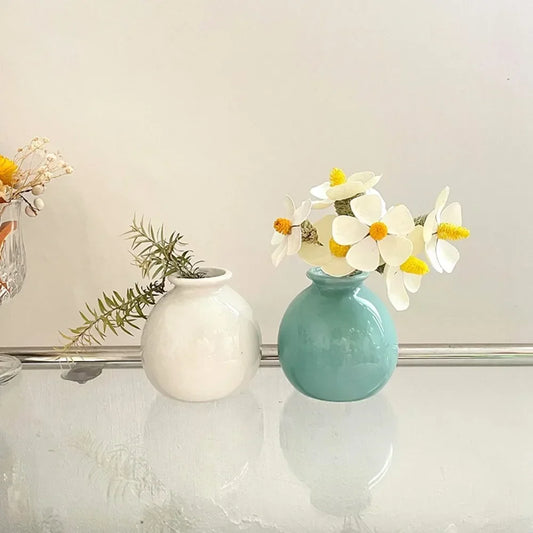 Louise, Colorful Ceramics Flower Vase: Charming Home Decor Addition