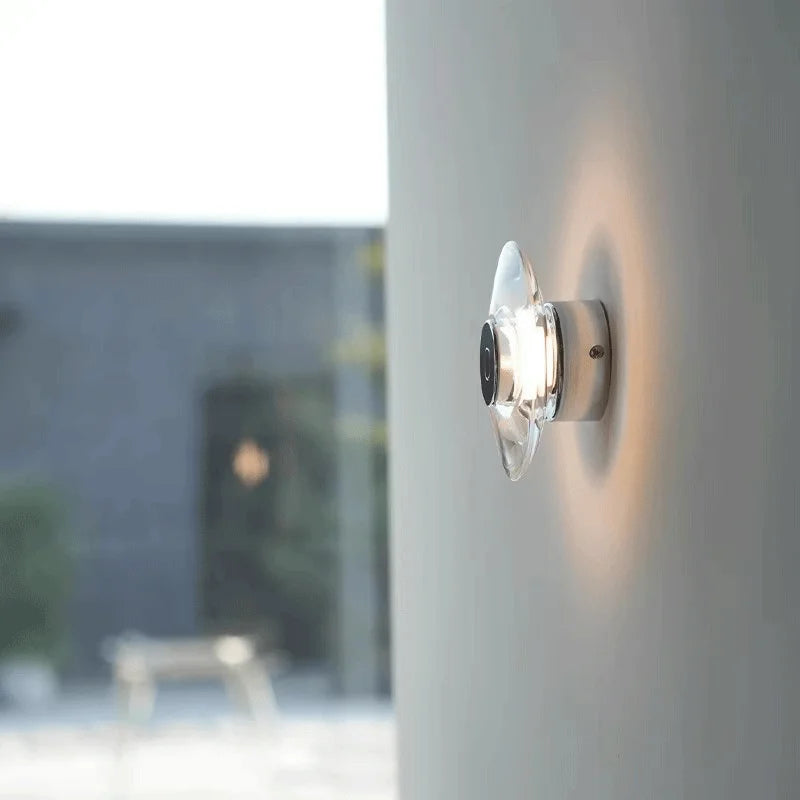 Home Deco Modern Round Crystal Wall Lamp