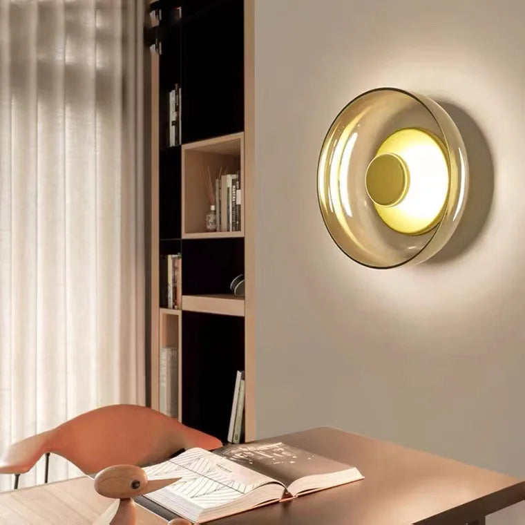 Home Deco Modern Glass Bowl Hanging Wall Lamp