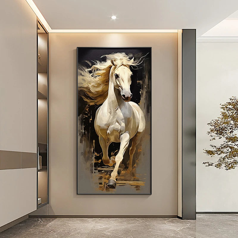 Veronica Abstract Oil Painting Horse Canvas Print