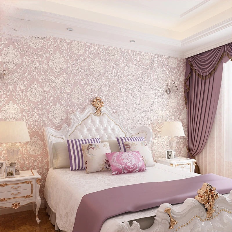 Papier peint floral 3D rose d'Aria : transformez la chambre de votre fille avec style