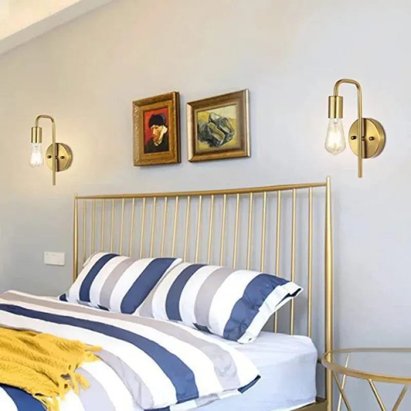 Home Deco Retro Gold Black Wall Lamp