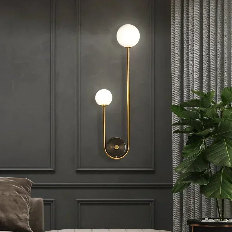 Home Deco Gold Glass Ball Wall Lamp