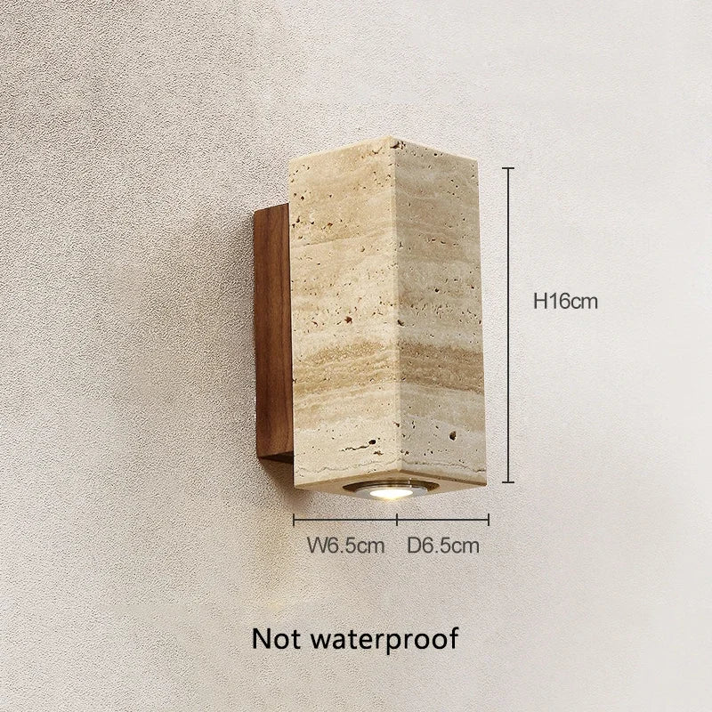 Home Deco Yellow Travertine Stone Wall Lamp
